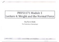 Class notes About Physics (Weight & Normal Force ) PHYS 1171