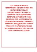 TEST BANK FOR MEDICAL TERMINOLOGY A SHORT COURSE 9TH EDITION BY DAVI ELLEN CHABNER&vert;COMPLETE GUIDE A&plus; QUESTIONS  AND  100&percnt;CORRECT  COMPLETE ANSWERS WITH NGN QUESTIONS AND RATIONALES WELL EXPLAINED AND VERIFIED COMPLETELY BY EXPERTS AND GRADED A&plus; ALREADY PA