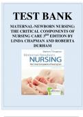 TEST BANK MATERNAL-NEWBORN NURSING&colon; THE CRITICAL COMPONENTS OF NURSING CARE 3RD EDITION BY LINDA CHAPMAN AND ROBERTA DURHAM Questions And Answers GRADED A&plus;