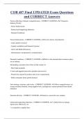 COB 487  Bundled Exam Questions and CORRECT Answers