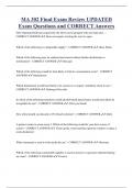 MA 302 Final Exam Review UPDATED  Exam Questions and CORRECT Answers