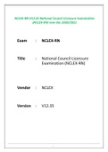 NCLEX-RN V12.35 National Council Licensure Examination(NCLEX-RN) new doc 2020/2021 Latest