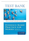 TEST BANK FOR EVIDENCE-BASED PRACTICE FOR NURSES: APPRAISAL AND APPLICATION OF RESEARCH 3RD EDITION BY NOLA A SCHMIDT; JANET M BROWN