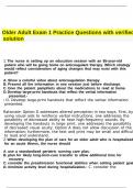Older Adult Exam 1 Practice Questions with verified solution&period;