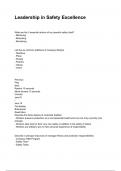 Leadership in Safety Excellence Questions and Answers Graded A&plus; 2024&sol;2025