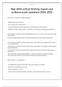 Wgu d265 critical thinking reason and evidence exam questions 2024-2025