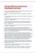 Portage BIOD 151 Anatomy and Physiology Final Exam