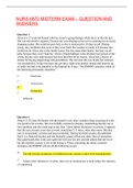 NURS 6670 MIDTERM EXAM &ndash; QUESTION AND ANSWERS