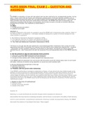 NURS 6660N FINAL EXAM 2 &ndash; QUESTION AND ANSWERS