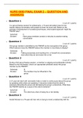 NURS 6650 FINAL EXAM 2 &ndash; QUESTION AND ANSWERS