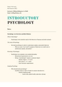 Class notes Introductory Psychology (PSYCH1000)  Psychology, ISBN: 9781602298781