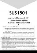 SUS1501 Assignment 4 &lpar;ANSWERS&rpar; Semester 2 2024 - DISTINCTION GUARANTEED