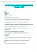 PMHNP Exam Reported Questions and  Answers 2024