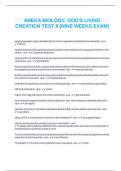 ABEKA BIOLOGY FINAL EXAM QUESTIONS AND ANSWERS