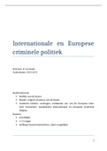Samenvatting Internationale en Europese criminele politiek