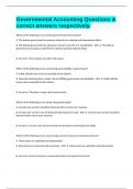 Governmental Accounting Questions & correct answers respectively&period;
