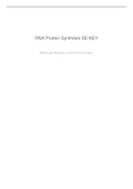  Molecular Biology- RNA Protein Synthesis SE-KEY 