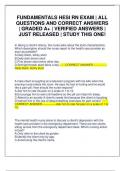 FUNDAMENTALS HESI RN EXAM &vert; ALL QUESTIONS AND CORRECT ANSWERS &vert; GRADED A&plus; &vert; VERIFIED ANSWERS &vert; JUST RELEASED &vert; STUDY THIS ONE&excl;