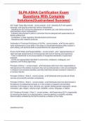 SLPA ASHA Certification Exam Questions With Complete Solutions&lpar;Guatranteed Success