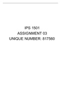 IPS1501 Assignment 03 - 96%