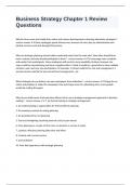 Business Strategy Chapter 1 Review Questions well answered