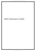 BIOD 171 lab exams 1-9 2021