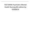 TEST BANK Psychiatric-Mental Health Nursing 8th edition by VIDEBECK &lpar;ALL CHAPTERS&rpar;
