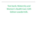 Test bank&semi; Maternity and Women&rsquo;s Health Care 12th Edition Lowdermilk