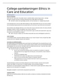 College-aantekeningen van het vak Ethics in Care and Education