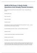 NURS 6700 Exam 3 Study Guide Questions And Already Passed Answers&period;