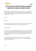 ALS Final Exam With Complete Solutions And Correct Answers Latest Version