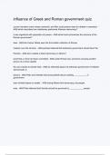 influence of Greek and Roman government quiz 2024&sol;2025 &semi;100&percnt; complete newest version guide &lpar;verified&rpar;