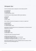 Orthopedic Quiz  Questions & 100&percnt; Verified Correct Answers with complete solutions &lpar;Latest update 2024 2025