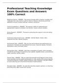 Professional Teaching Knowledge Exam Questions and Answers 100&percnt; Correct