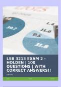 LSB 3213 EXAM 2 - HOLDEN &vert; 100 QUESTIONS &vert; WITH CORRECT ANSWERS&excl;&excl;