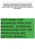 TEST BANK Advanced Practice Nursing: Essential Knowledge for the Profession 3rd Edition Denisco Test Bank (complete all chapters questions,answers > Medical University Of South Carolina