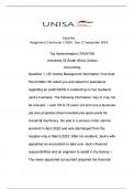 TAX3704 Assignment 2 &lpar;COMPLETE ANSWERS&rpar; Semester 2 2024 - DUE 17 September 2024 Course Tax Administration &lpar;TAX3704&rpar; Institution University Of South Africa &lpar;Unisa&rpar; Book Handbook on Tax Administration