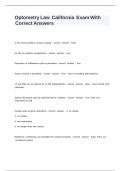 Optometry Law California Exam With Correct Answers&period;