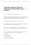 Optometry California Laws and Regulations -9 Exam With Correct Answers&period;