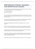 NUR 233 Exam 2 Practice  Questions And Verified Correct Answers&period;