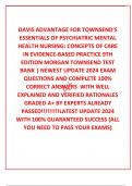  DAVIS ADVANTAGE FOR TOWNSEND'S ESSENTIALS OF PSYCHIATRIC MENTAL HEALTH NURSING&colon; CONCEPTS OF CARE IN EVIDENCE-BASED PRACTICE 9TH EDITION MORGAN TOWNSEND TEST BANK &vert; NEWEST UPDATE 2024 EXAM QUESTIONS AND COMPLETE 100&percnt; CORRECT ANSWERS  WITH WELL EXPLAINE