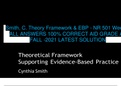 Smith, C. Theory Framework & EBP - NR 501 Week 7 ALL ANSWERS 100% CORRECT AID GRADE A+ FALL -2021 LATEST SOLUTION