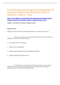 Test Bank Davis Advantage for Fundamentals Of Nursing (2 Volume Set) 4th Edition Judith M. Wilkinson