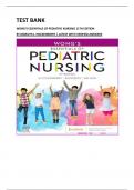 TEST BANK  WONG'S ESSENTIALS OF PEDIATRIC NURSING 11TH EDITION BY MARILYN J&period; HOCKENBERRY &vert; LATEST WITH VERIFIED ANSWERS