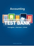 Exam (elaborations) Test Bank for Accounting 9th Edition Horngren, Harrison, Oliver  