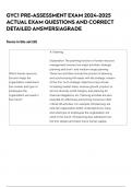 GYC1 PRE-ASSESSMENT EXAM 2024-2025 ACTUAL EXAM QUESTIONS AND CORRECT DETAILED ANSWERS&vert;AGRADE