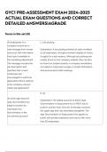GYC1 PRE-ASSESSMENT EXAM 2024-2025 ACTUAL EXAM QUESTIONS AND CORRECT DETAILED ANSWERS&vert;AGRADE