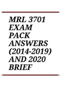 Exam (elaborations) MRL 3701 INSOLVENCY LAW EXAM PACK ANSWERS (2019 -2014) AND 2020 BRIEF NOTES 
