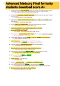 Exam &lpar;elaborations&rpar; Advanced Med-Surg Final for Lucky students download &lpar;Score A&plus;&rpar; 