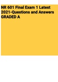 Exam (elaborations) NR 601 Final Exam 1 Latest-Questions and Answers 
